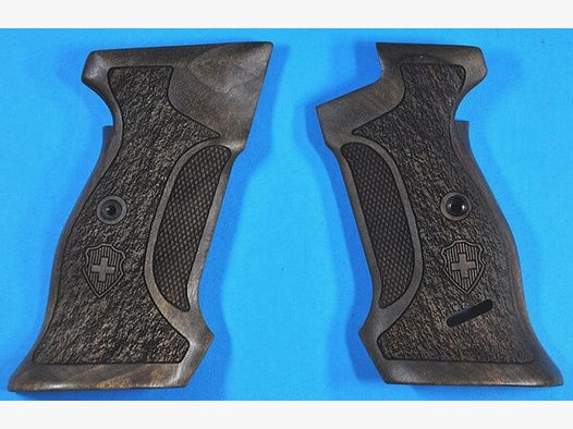 Target-Griffschalen aus Nussbaum für Pistole SIG P210 mit Fangriemen-Öse