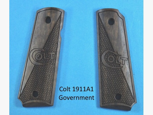 Nussbaum-Griffschalen für Colt 1911A1 Governement mit Teil-Fischhaut und  Colt-Logo