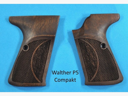 ergonomische Nussbaum-Griffschalen für Pistole Walther P5 Compakt