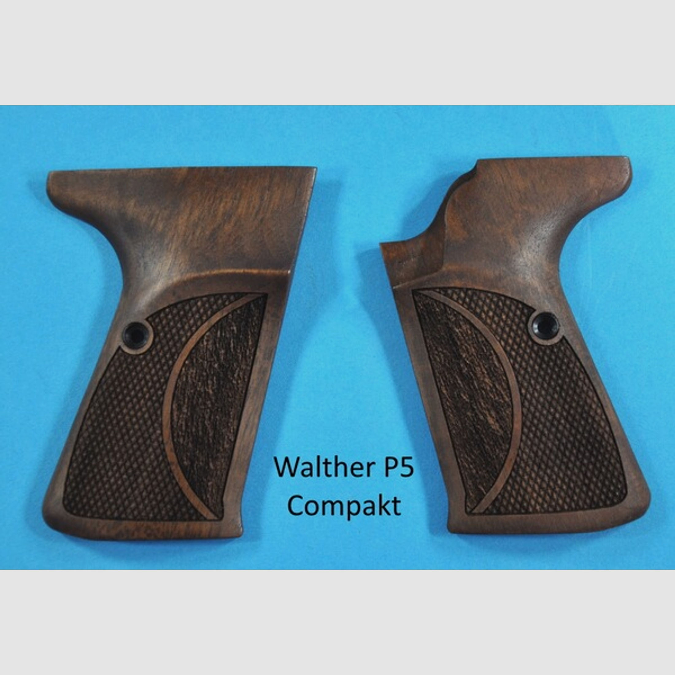 ergonomische Nussbaum-Griffschalen für Pistole Walther P5 Compakt