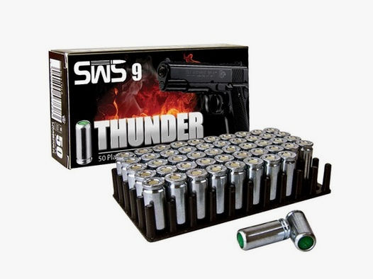 50 Platzpatronen SWS Thunder Nitro 9mm PA für Pistolen