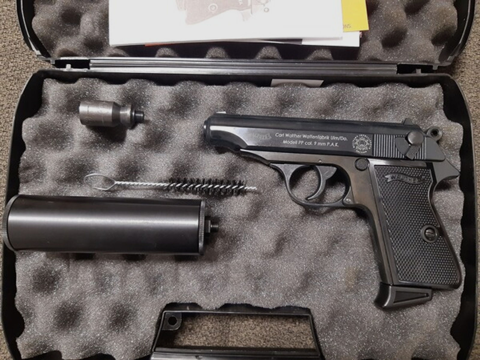 Walther PP Schreckschuss mit Schalldämpfer Set 9mm - Gunfinder