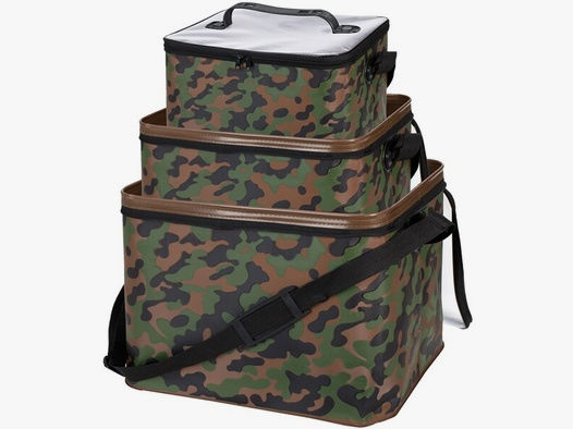 Trendex® Tasche / Eimer / Stacker - 3er Set "Rechteck" 2,4 + 5,5 + 14 Liter - wasserdicht Camouflage