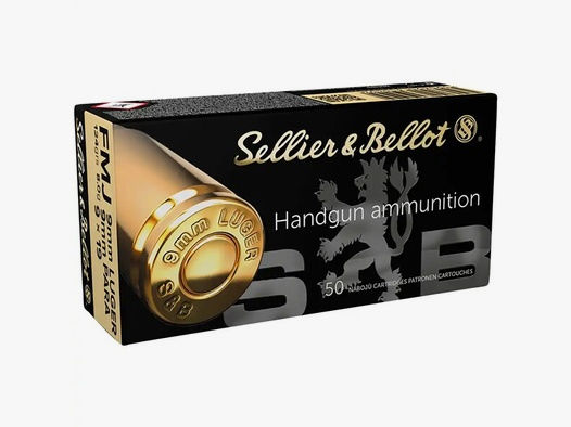 Sellier & Bellot 9 mm Luger Vollmantel 8,0g/124grs. 1.000 Schuss