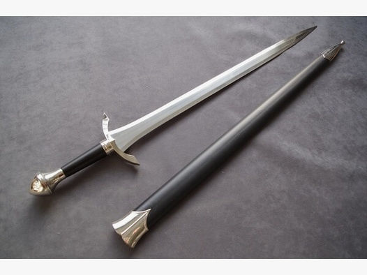 Schwert Mittelalter mit Metallscheide 74 cm schwer , komplett aus verschiedenen Metallen !