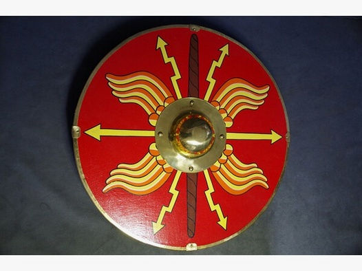 Schild Parma der Römer mit Metall Beschlägen LARP, Festivals