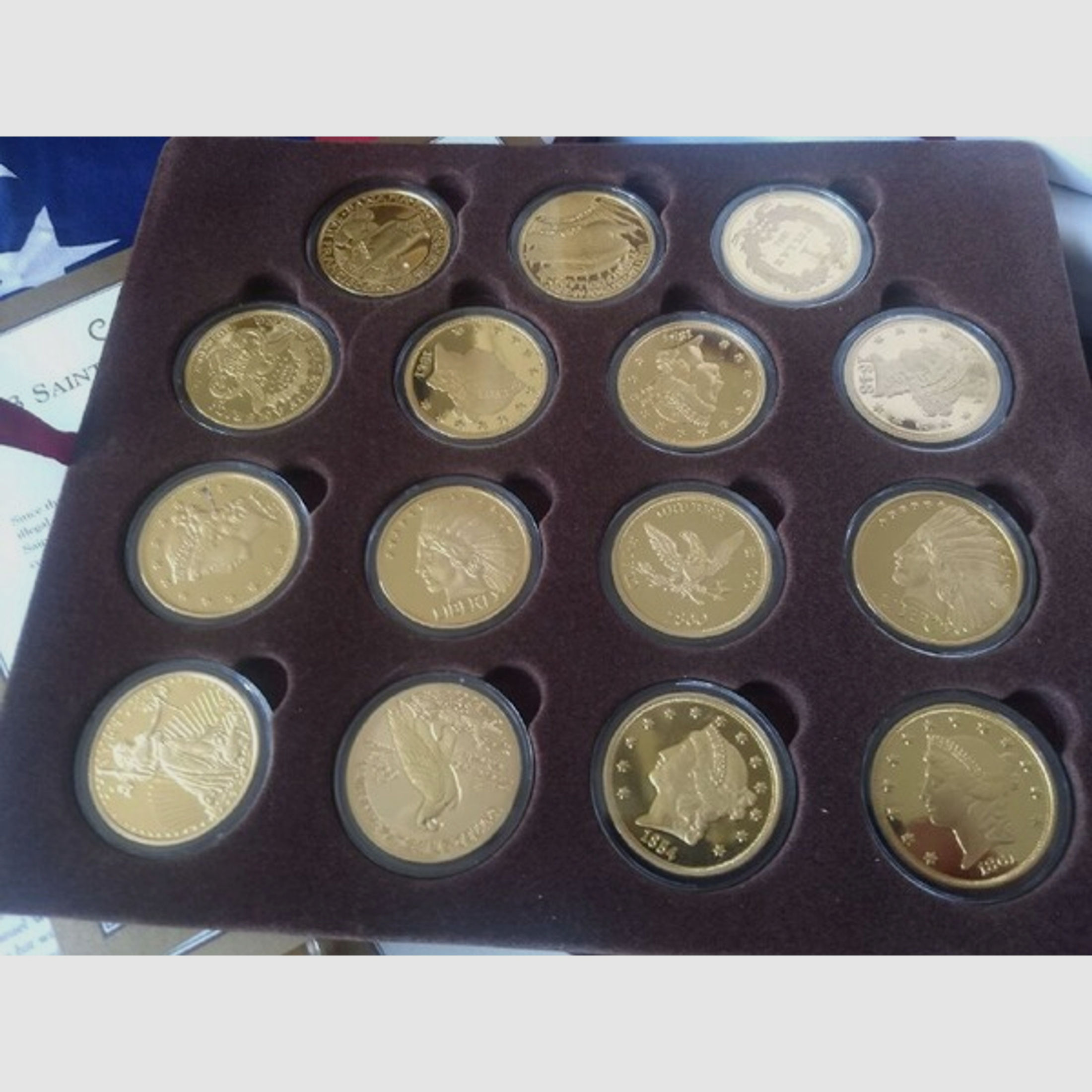 GOLD US Dollar 25 Münzen inkl. Sammelbox Westernhobby Coin