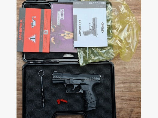 Walther P22 READY     ### 5 Schuss "alt" - mit allem Zubehör ### UVP: 149,90 €