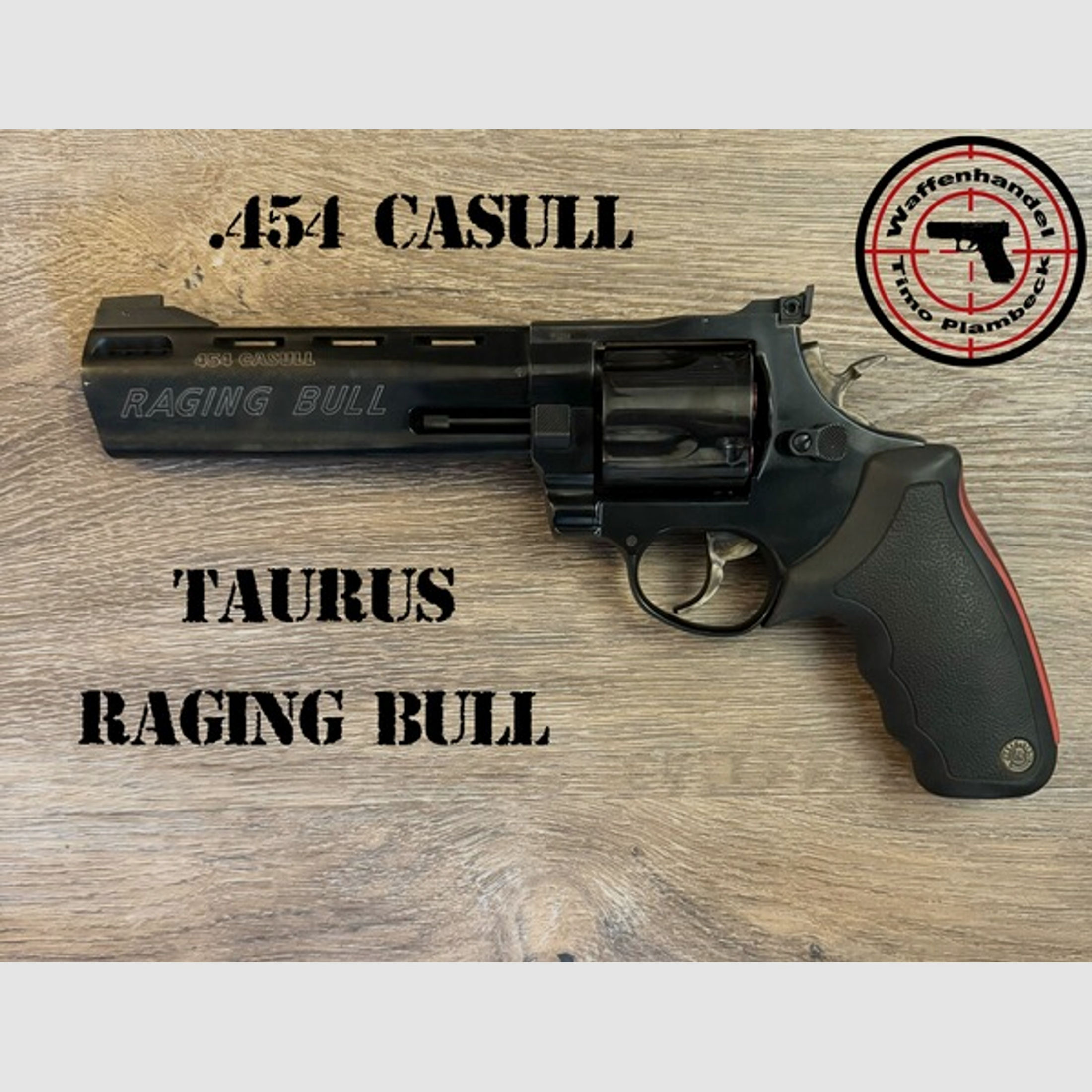Revolver  Taurus  Raging Bull  in schwarz  im Kaliber .454Casull