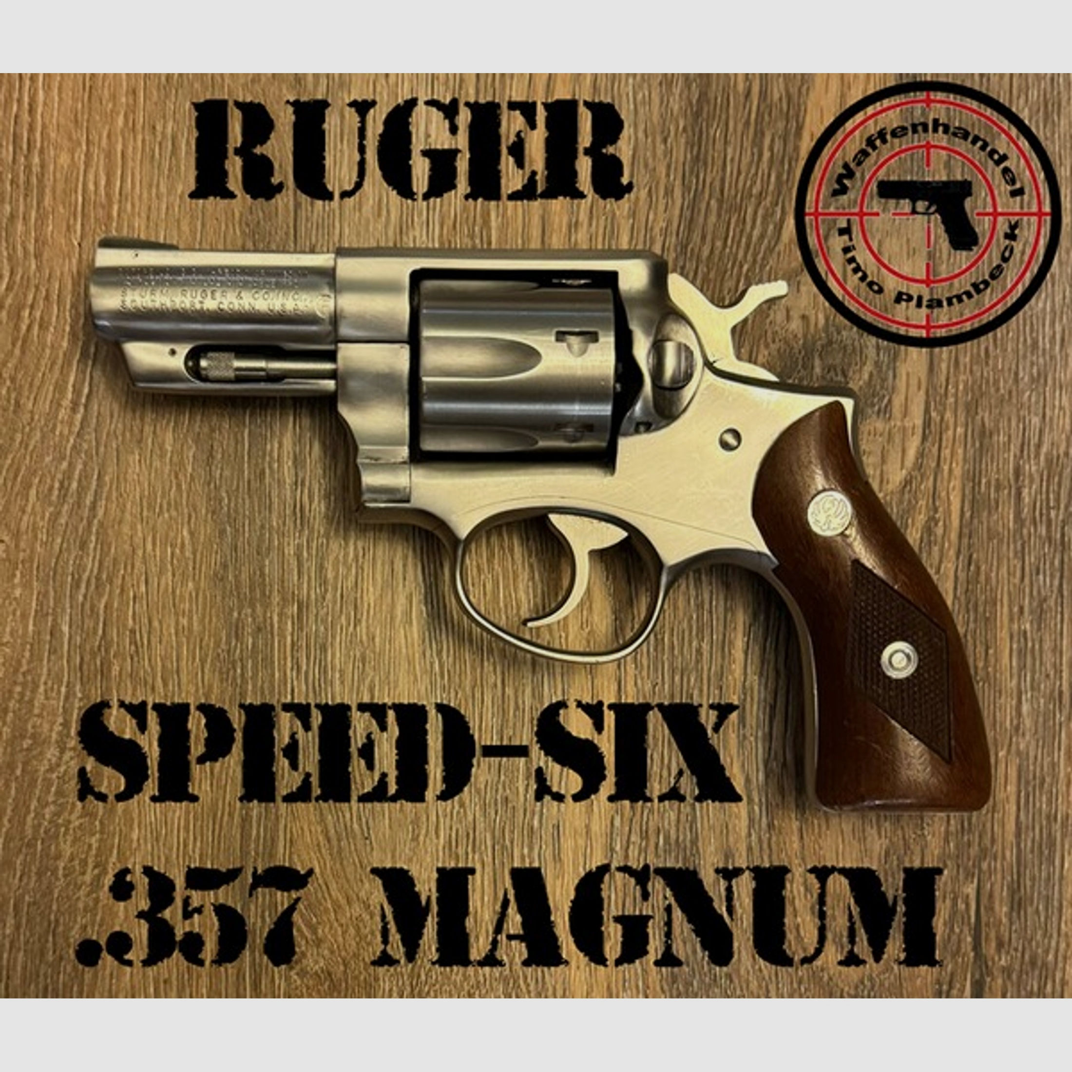 Revolver  RUGER Mod. Speed-Six  mit 2,75"-Lauf  im Kaliber .357 Magnum  in Stainless Steel