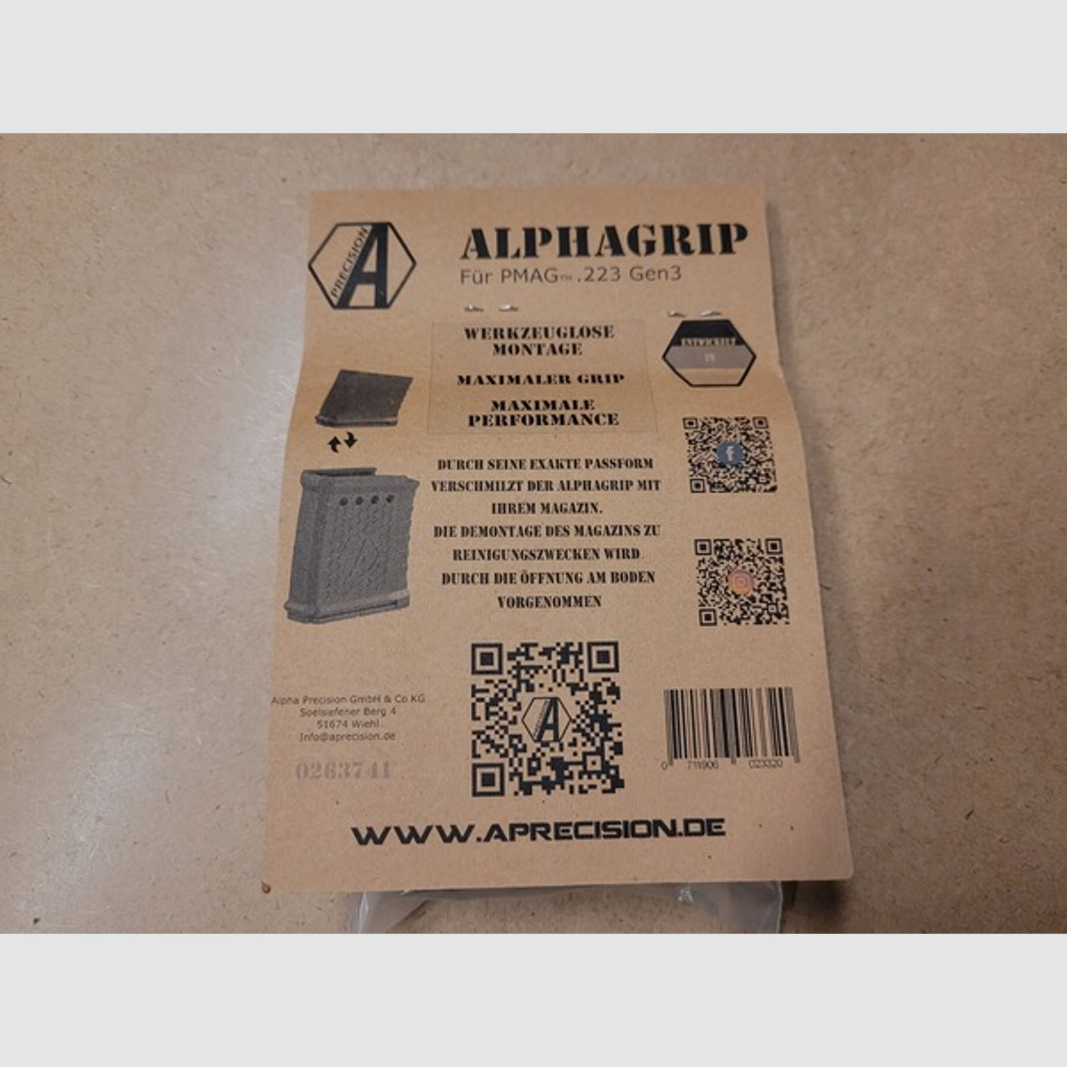 AlphaGrip - Das Original - KEIN Magazinkoppler - Magazinverlängerung für PMAG .223 Gen 3 z.B. AR 15