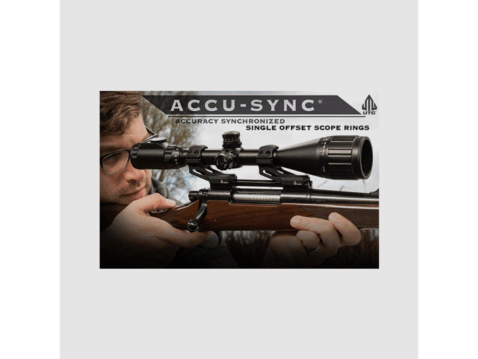 UTG® ACCU-SYNC® 30mm High Profile 37mm Offset Picatinny Rings, Black