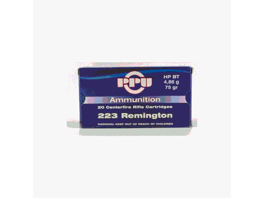 PPU .223 Remington 4,86g – 75grs – HP BT