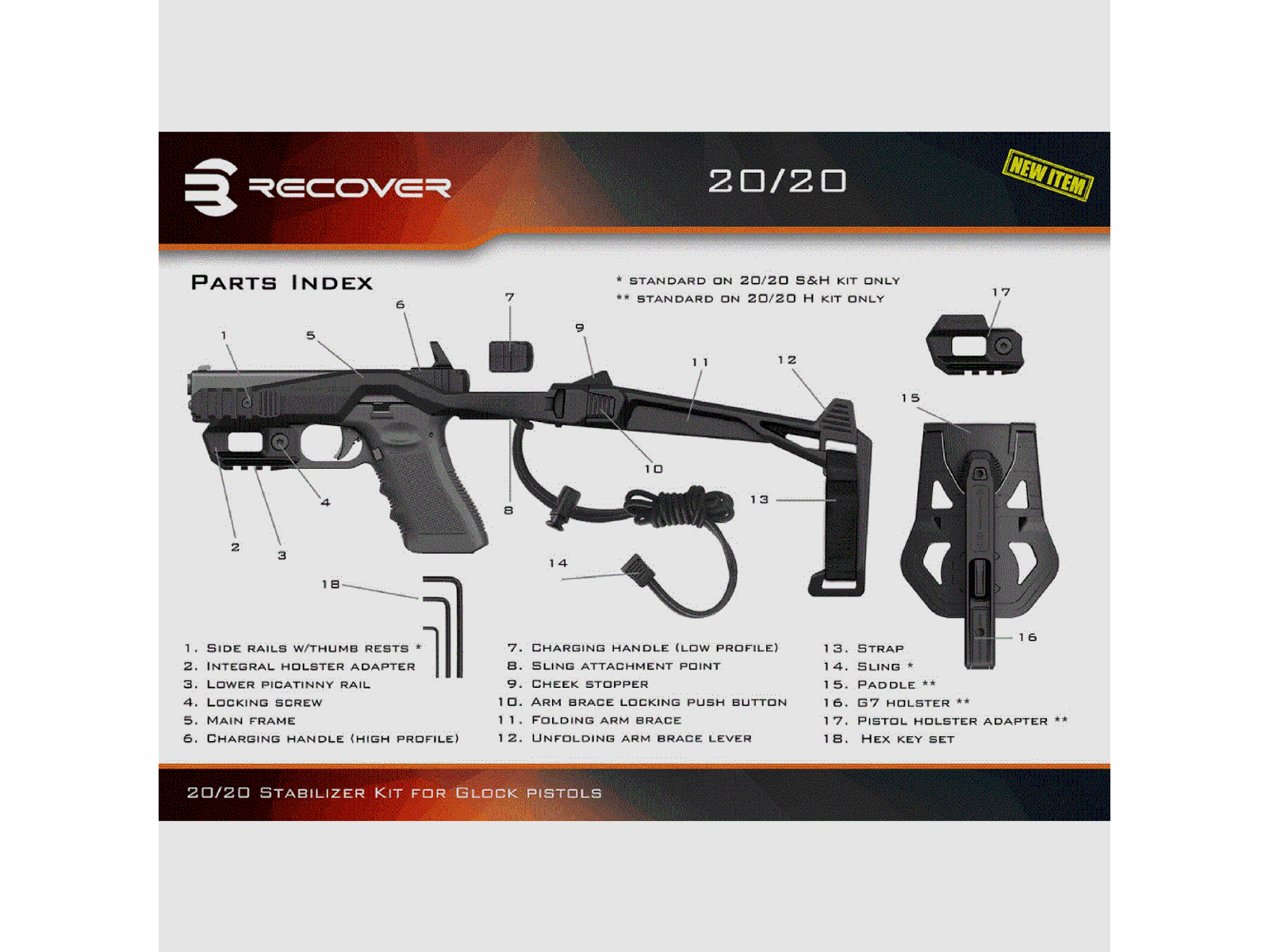 Recover Tactical 20/20 Stock Kit für Glock