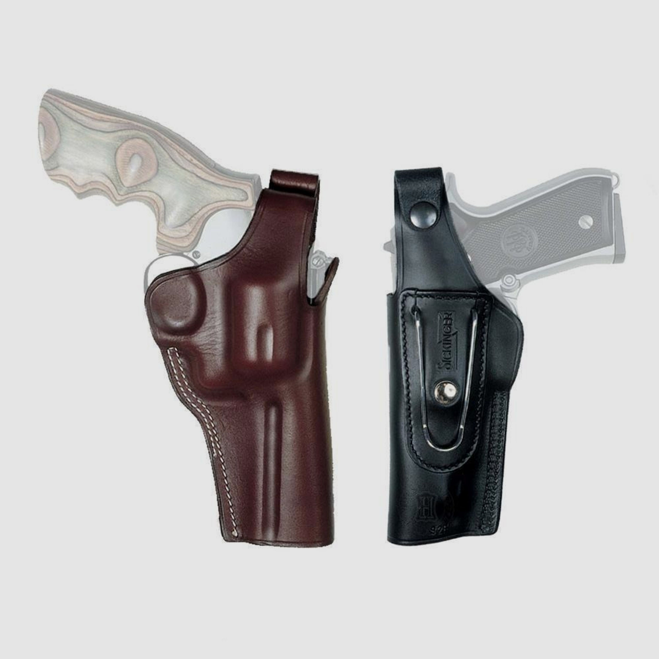 Gürtelholster mit Clip "G-MAN" H&K HK45 / P30L-Linkshänder-Braun