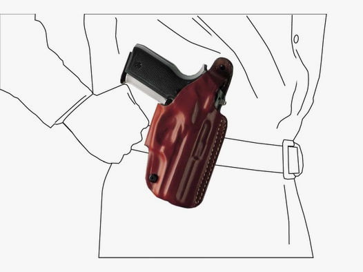 Schnellziehholster mit drei Tragepositionen Glock 26/27/28/33, Walther PPS-Braun-Rechtshänder