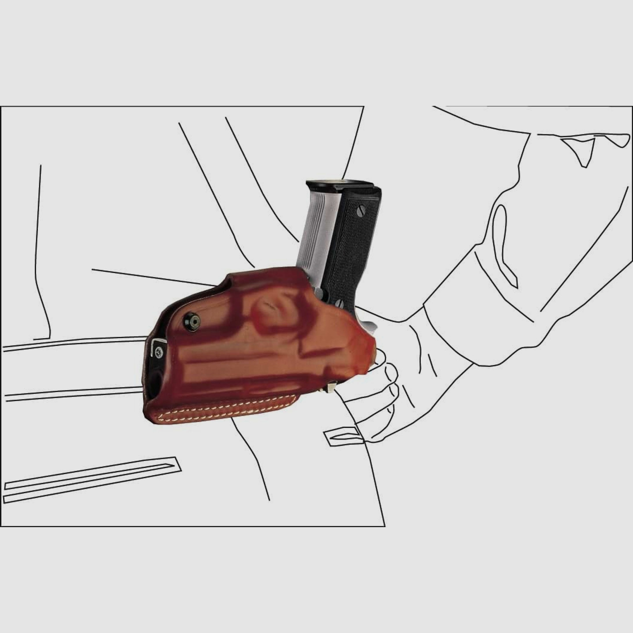 Schnellziehholster mit drei Tragepositionen Glock 42-Braun-Linkshänder