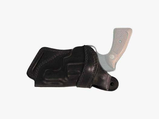 Revolver Rückenholster aus Leder 2,5" S&W K/L Frame, Colt King Cobra / Python  Schwarz Rechtshänder
