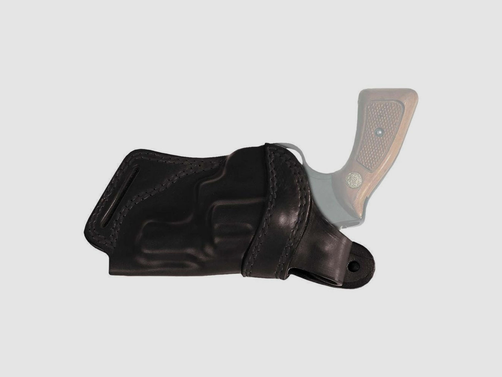 Revolver Rückenholster aus Leder 2,5" S&W K/L Frame, Colt King Cobra / Python  Schwarz Rechtshänder