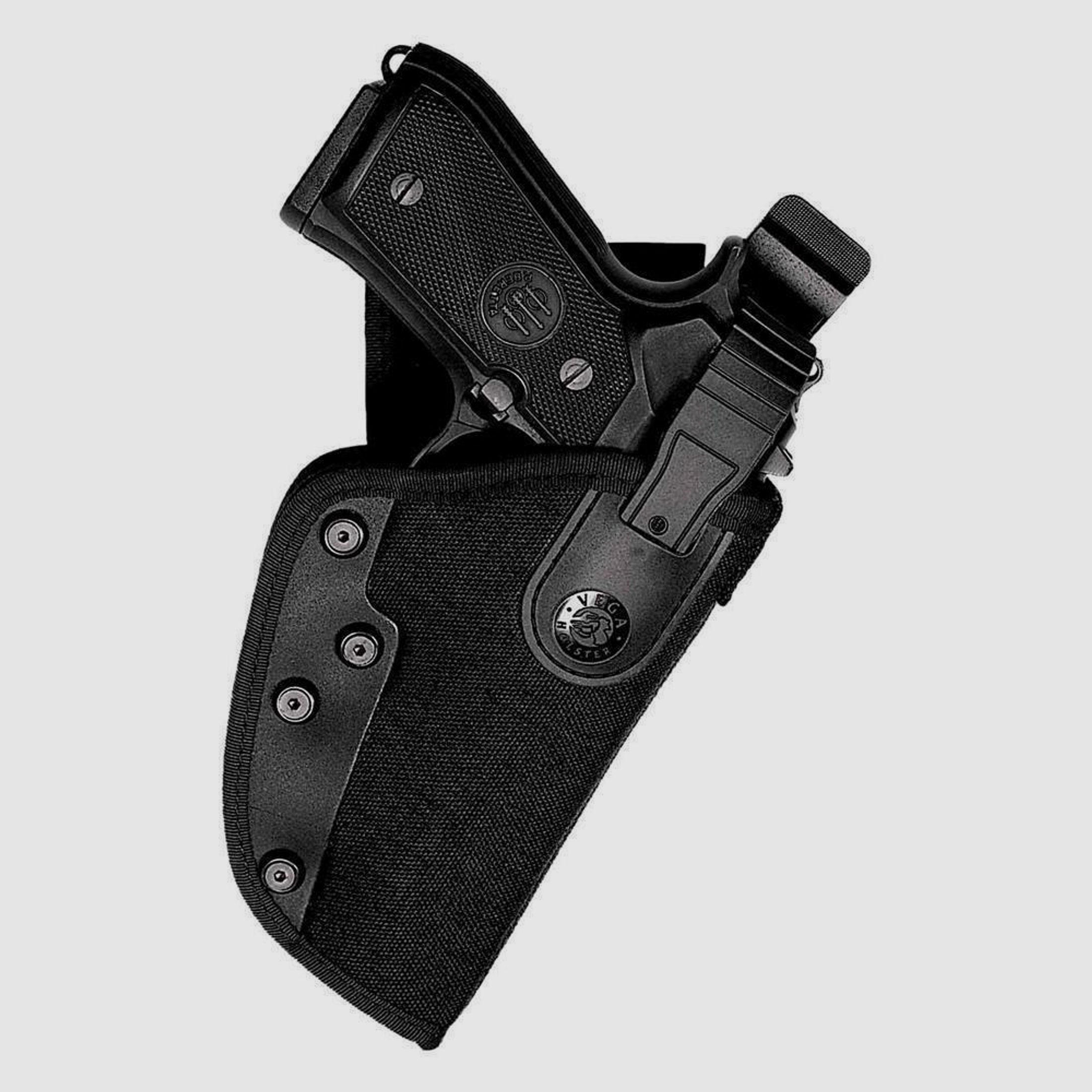 OWB-Holster mit Stop-Snap-Funktion Glock 19/19X/23/25/32/38/45, H&K P2000/P30/USP Comp.,Sig Sauer P225/P228/P229 Linkshänder