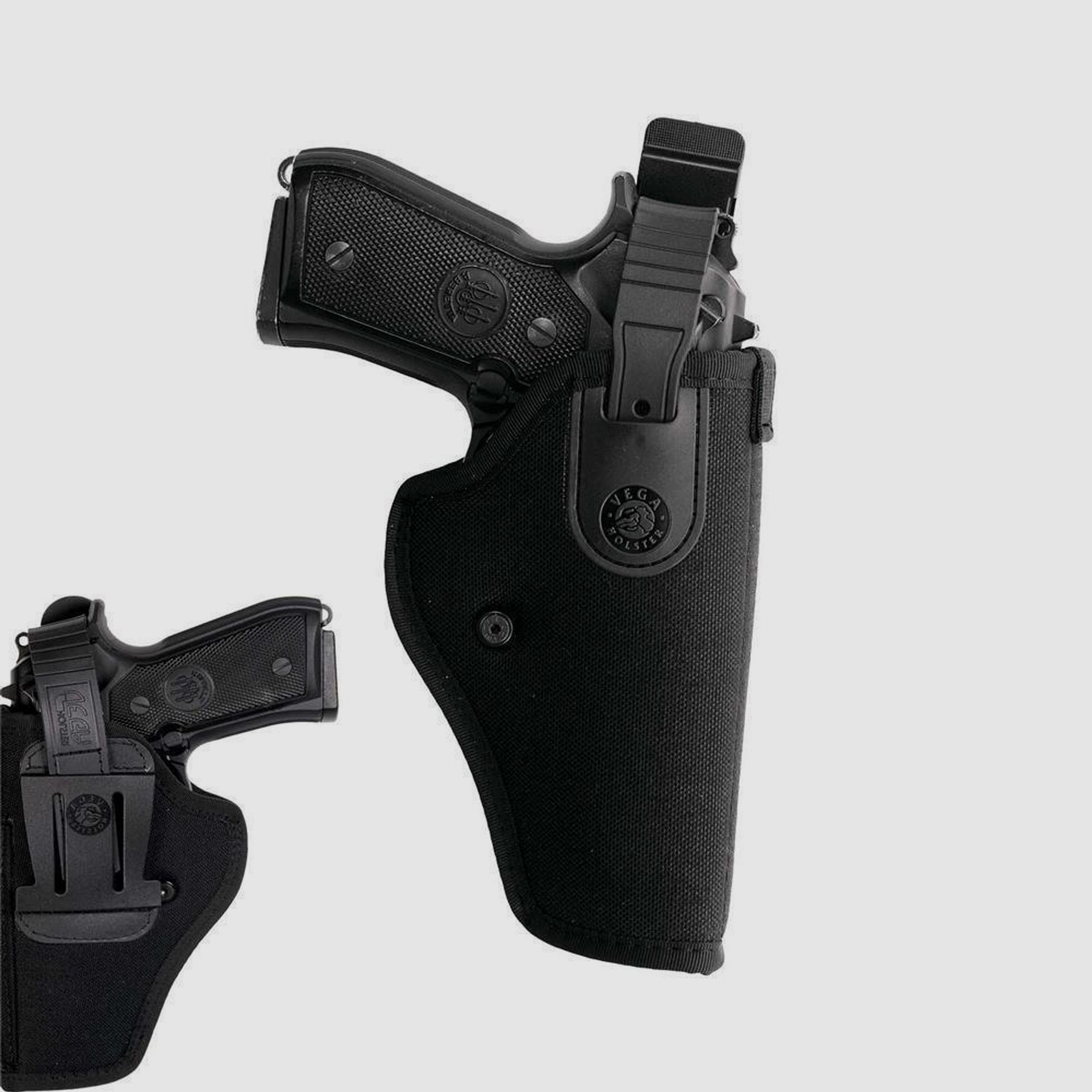 Nylonholster mit Stop-Snap-Funktion Glock 17/18/22/31/37,Walther P99/P99Q/PPQ M2,H&K USP,Sig Sauer P220/P226/PRO 2022/P320 Carry-Linkshänder