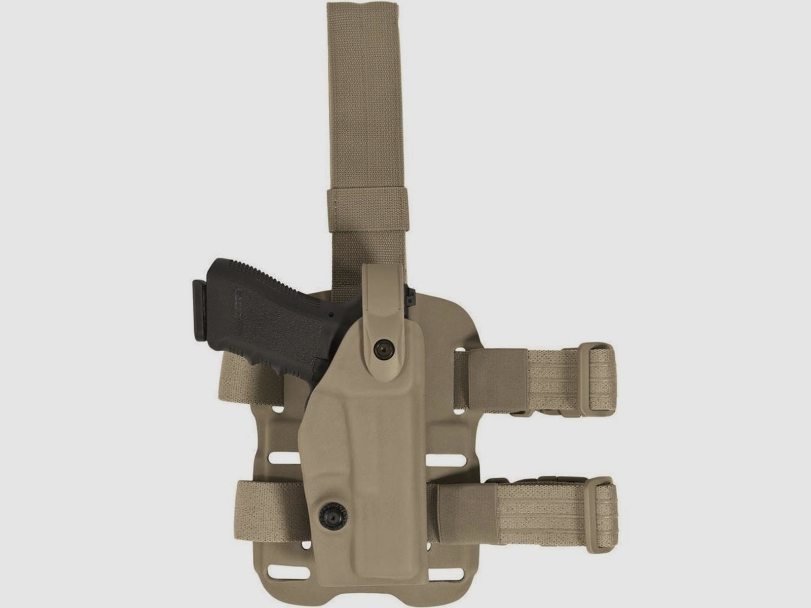 Modulares Oberschenkelholster "VETERAN" mit Sicherheitslevel II Walther P99Q / PPQ-Schwarz-Linkshänder