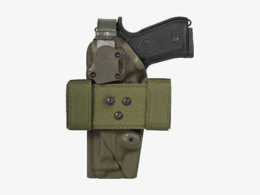 Polymerholster mit Gürtel / MOLLE Befestigung Glock 20 / 21-Schwarz-Linkshänder