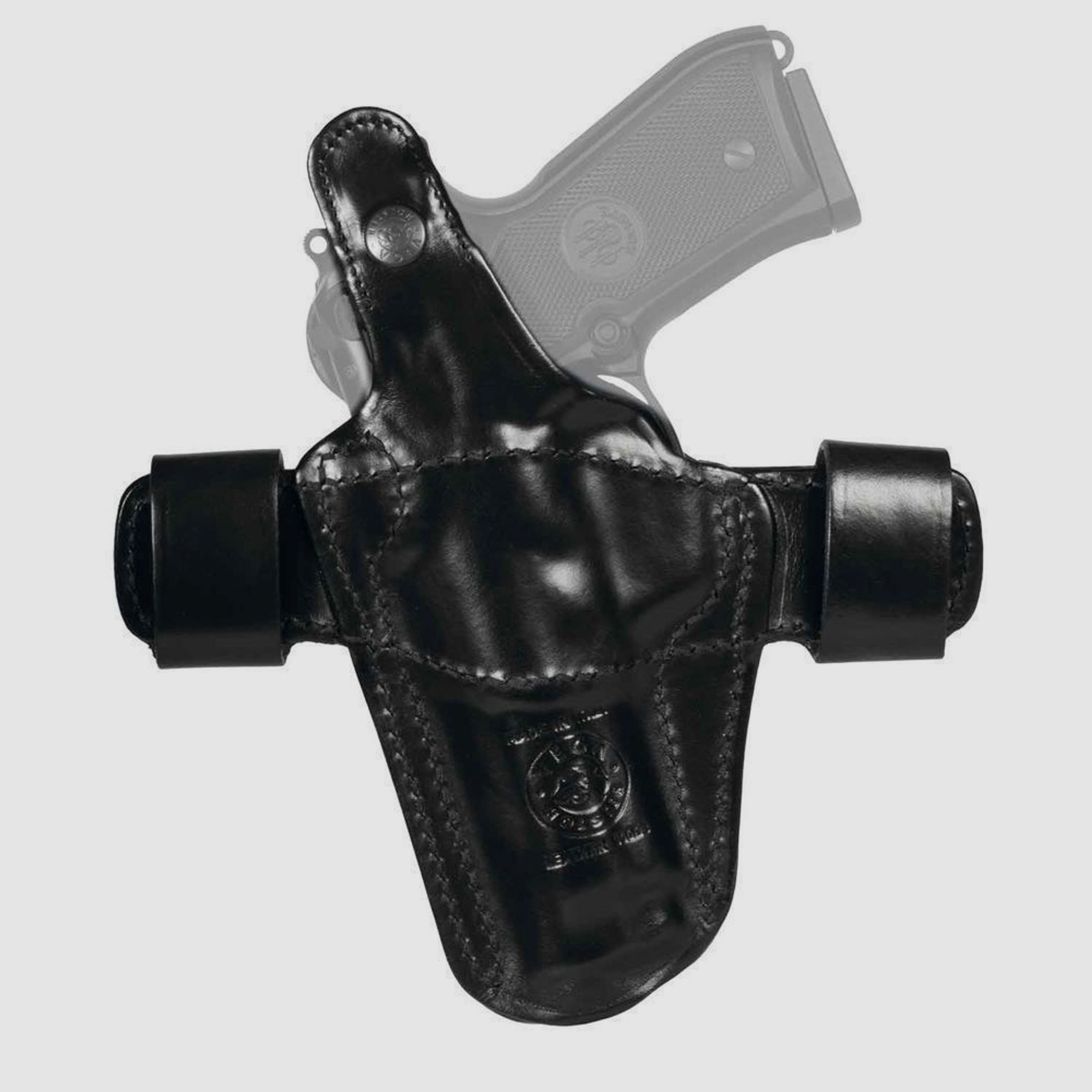 Double Snap Lederholster Glock 17/18/22/31/37 Schwarz Linkshänder