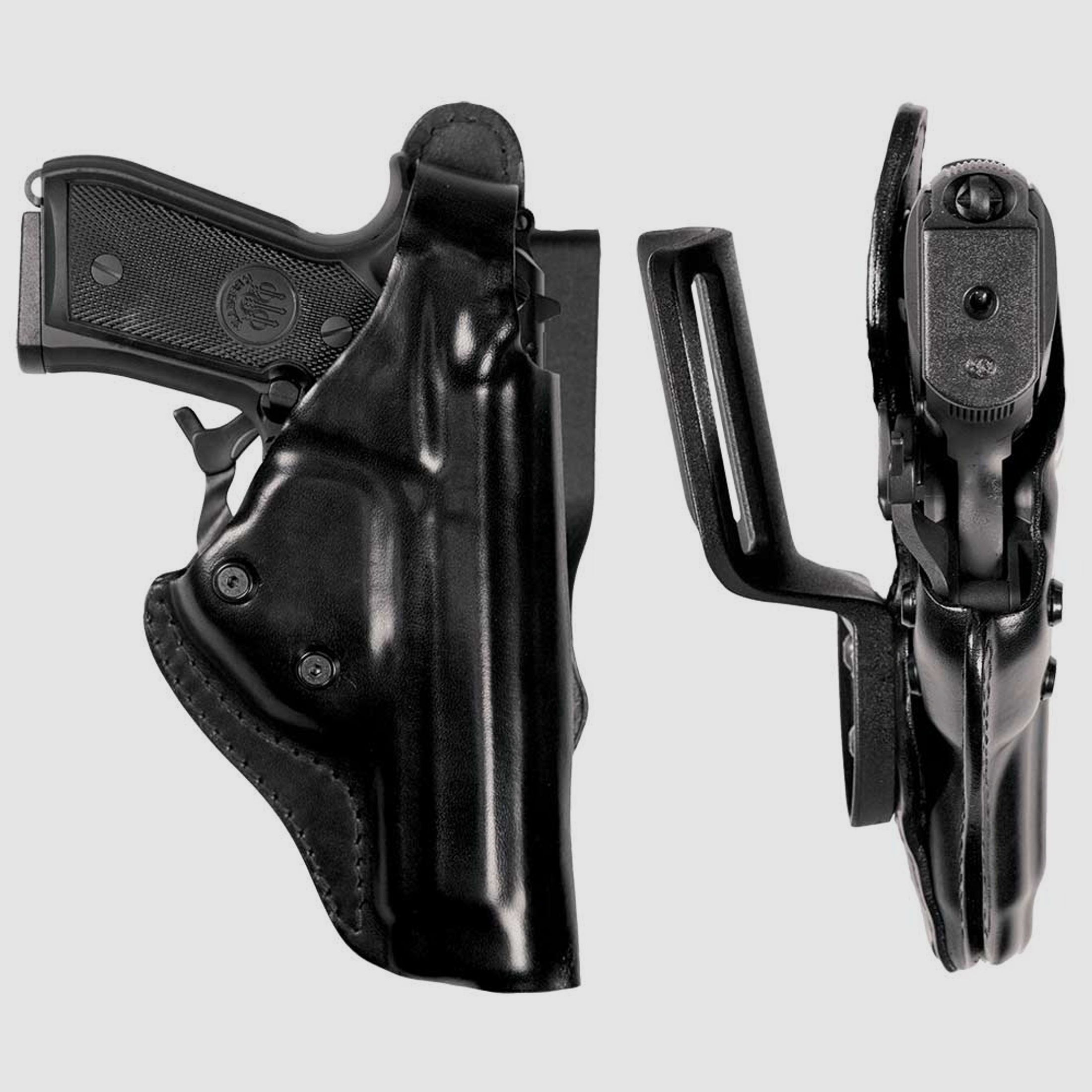 Dienstholster LEVEL III aus Echtleder Glock 19/19X/23/25/32/38/45, Walther P99/P99Q/PPQ M2 Linkshänder
