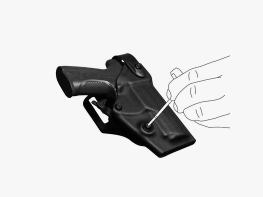 Polymerholster “RESCUE” mit Sicherung Glock 17/18/19/19X/22/25/31/32/37/38/45 Rechtshänder