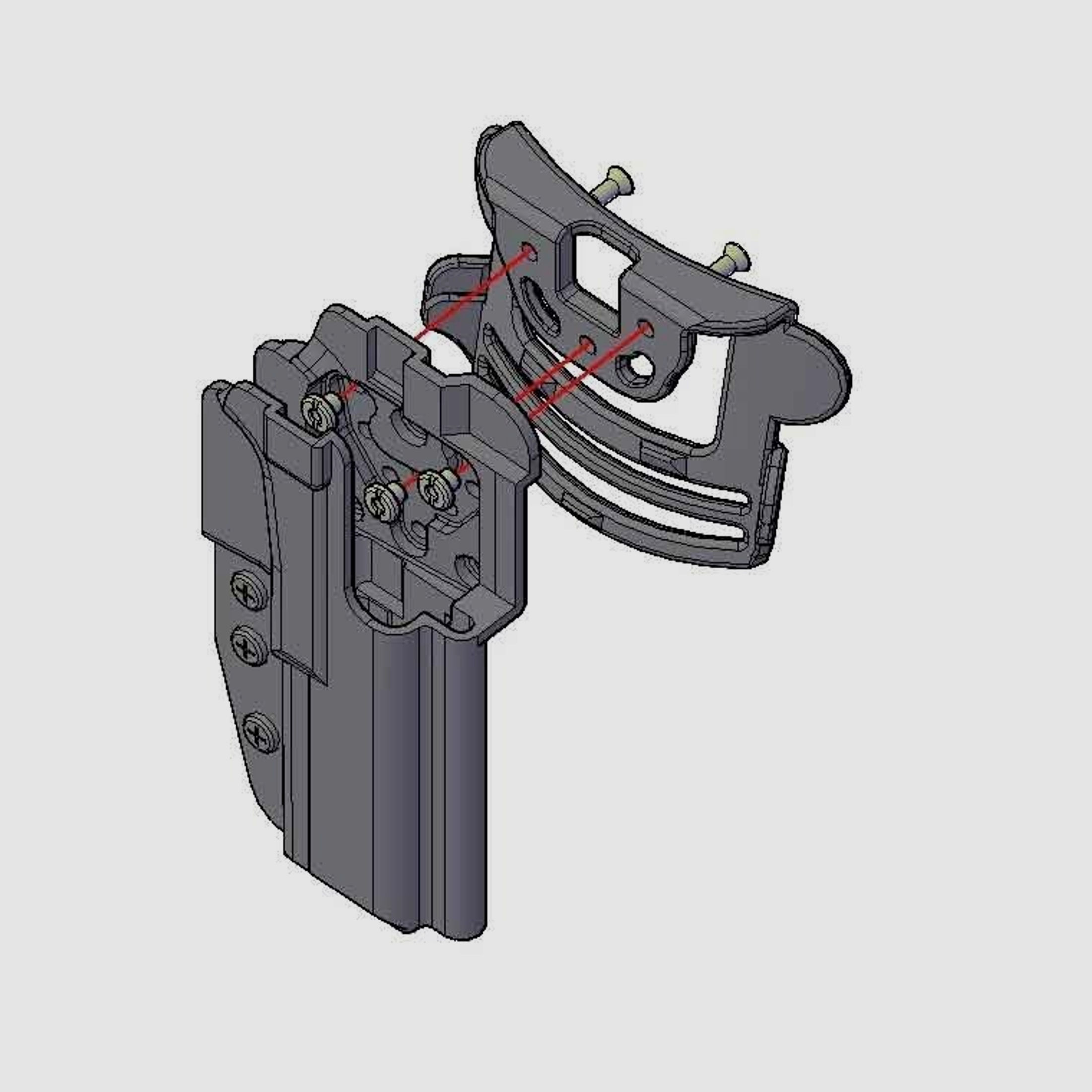 Comp-Tac Kydex Holster INTERNATIONAL Glock 19/23/32 (Gen. 1, 2, 3 , 4)-Linkshänder-Schwarz
