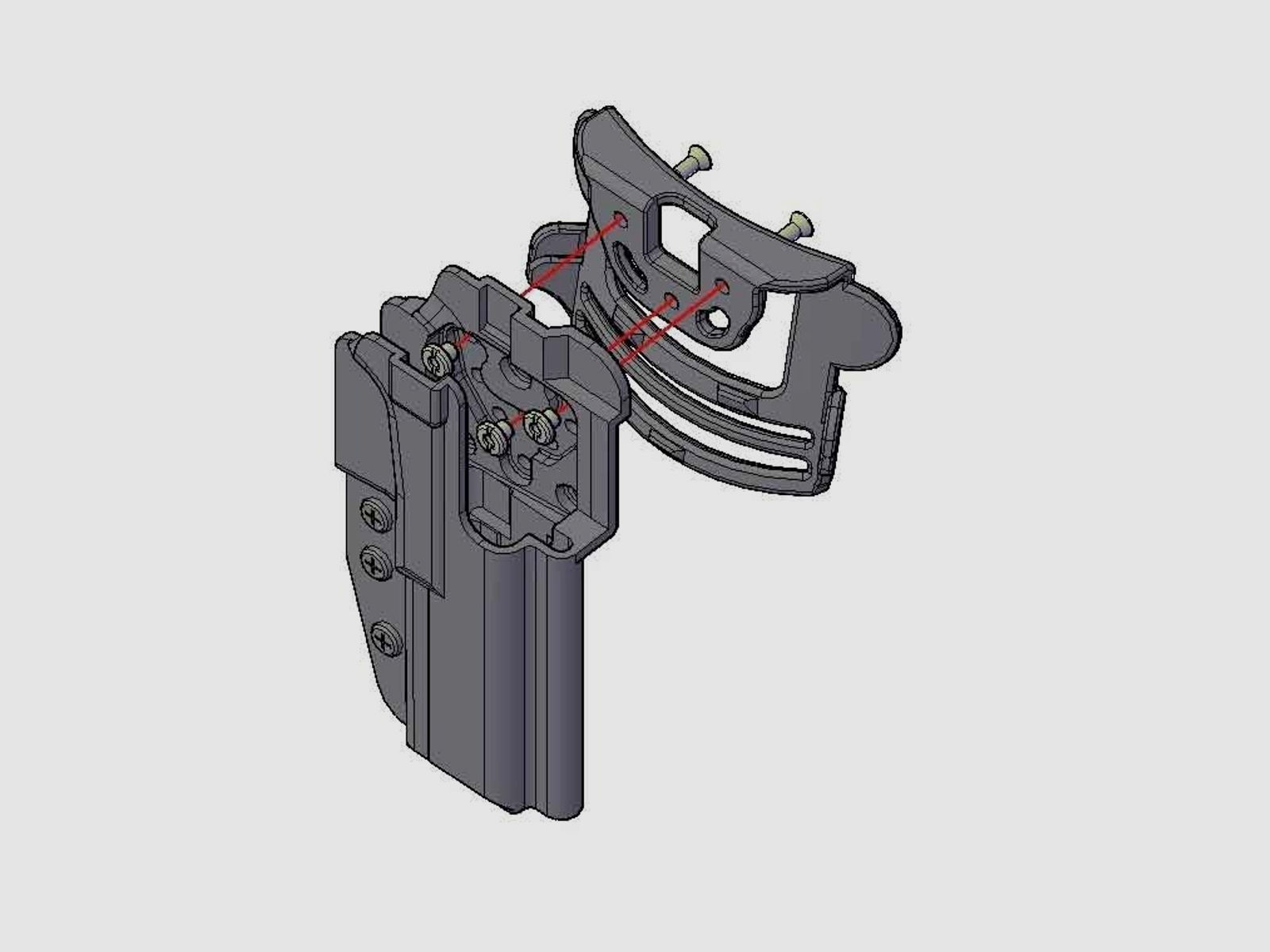 Comp-Tac Kydex Holster INTERNATIONAL Glock 23 (Generation 5)-Linkshänder-Schwarz