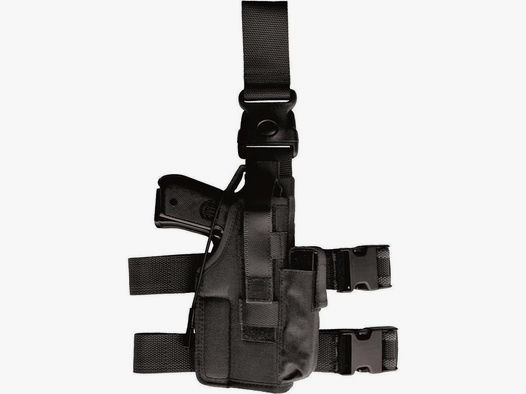 Taktisches Oberschenkelholster für Pistolen Full Size L/Auto bis 5" Schwarz Linkshänder