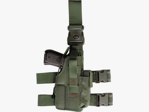 Taktisches Oberschenkelholster für Pistolen Full Size L/Auto bis 5" OD Green Rechtshänder