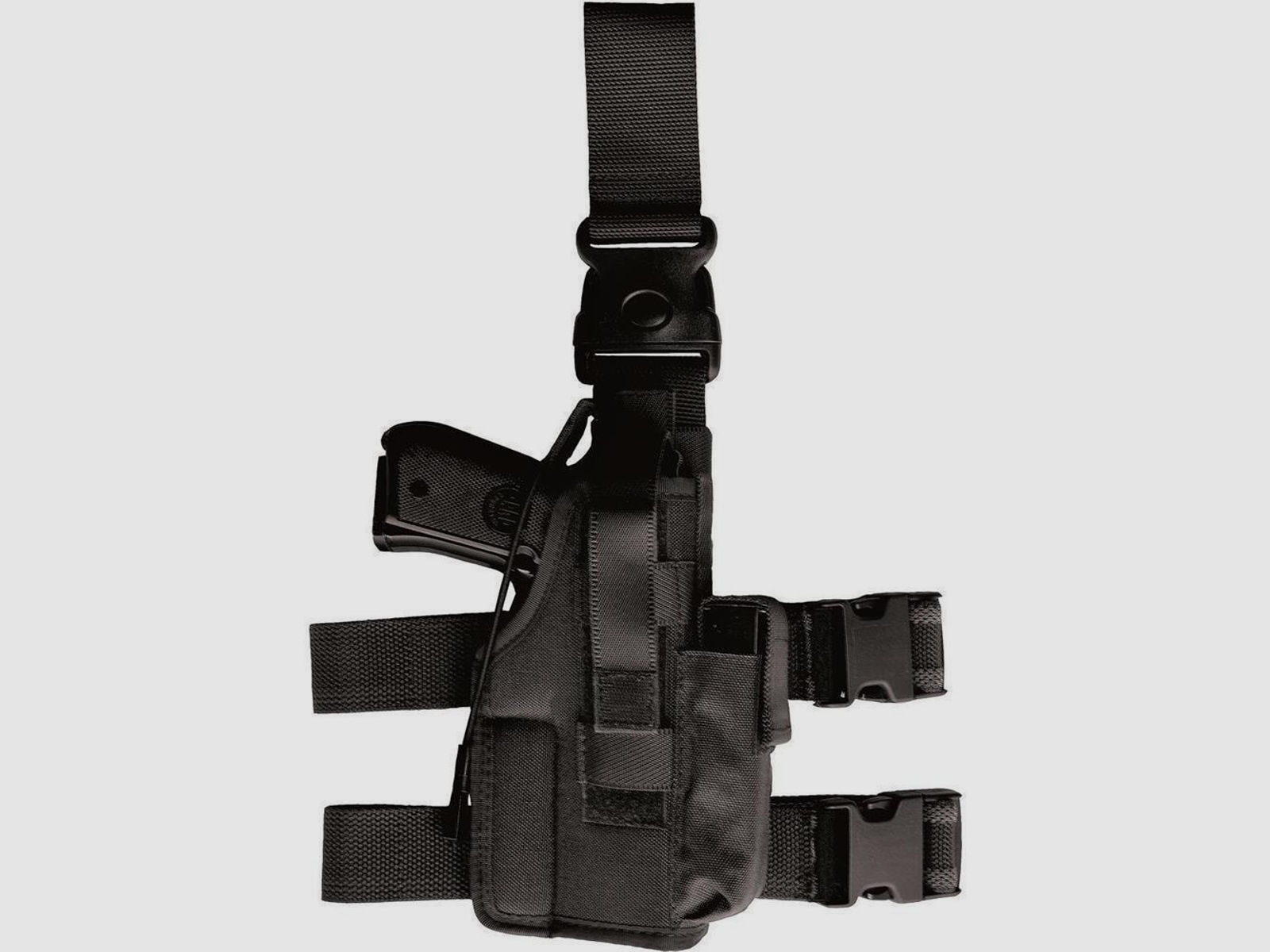 Taktisches Oberschenkelholster für Pistolen Compact bis 4" Schwarz Linkshänder