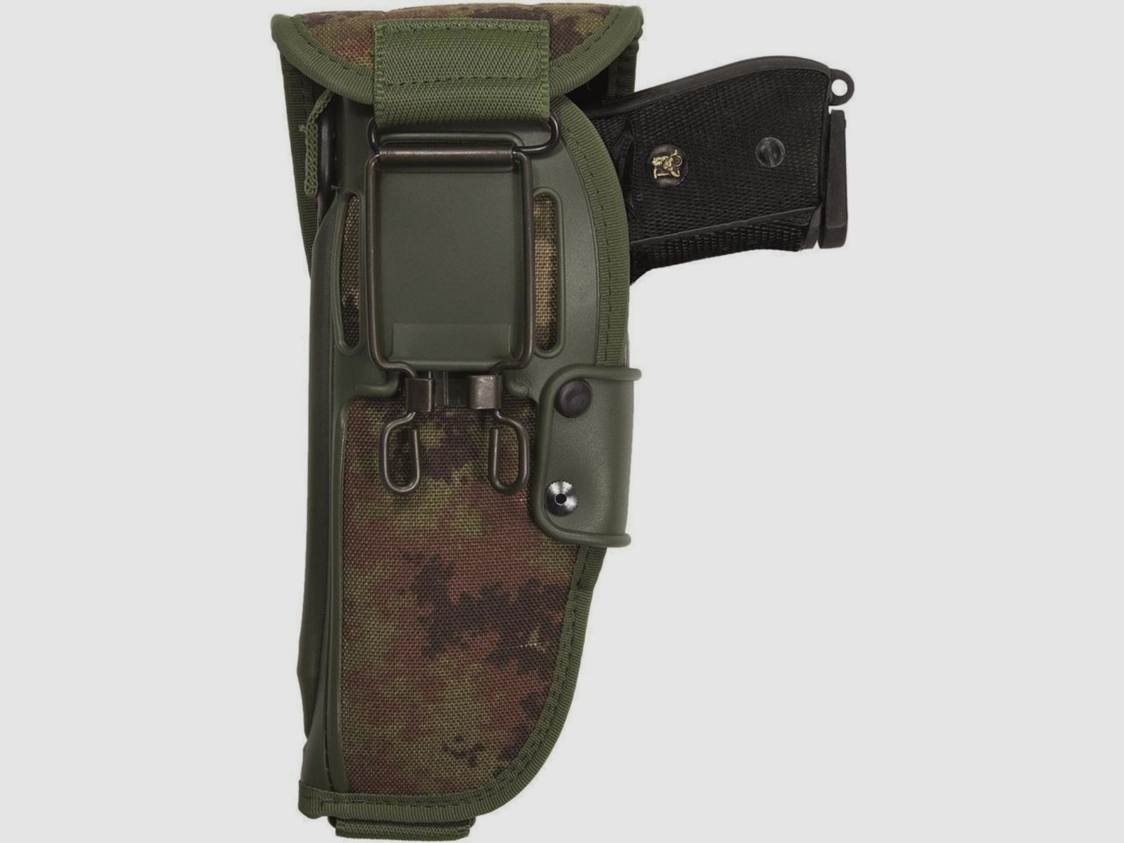 Militärisches Klappenholster aus Cordura Compact L/Auto bis 4" Camouflage Rechtshänder