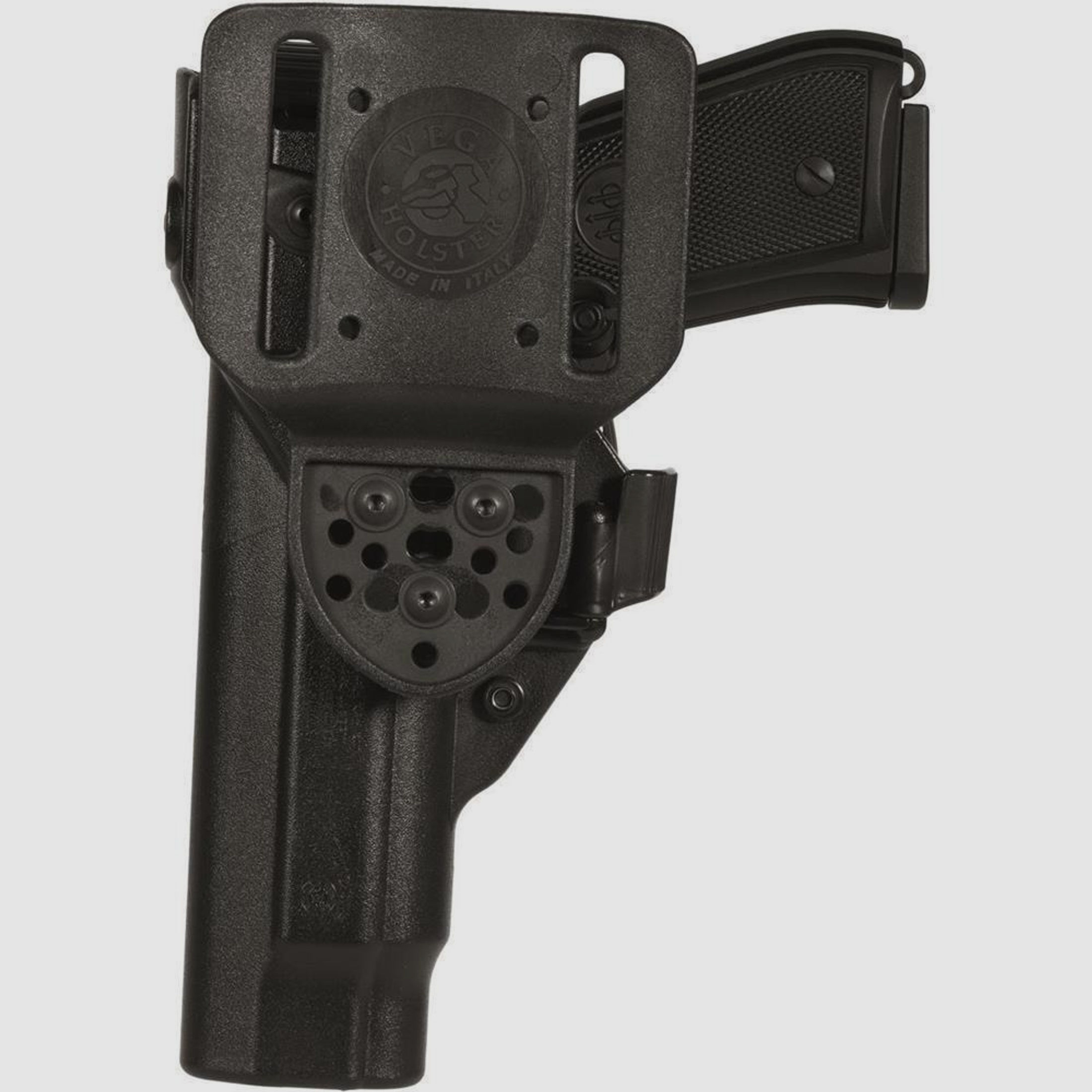Polymer Holster SHOCKWAVE Glock 19/19X/23/25/32/38/45 Schwarz Rechtshänder