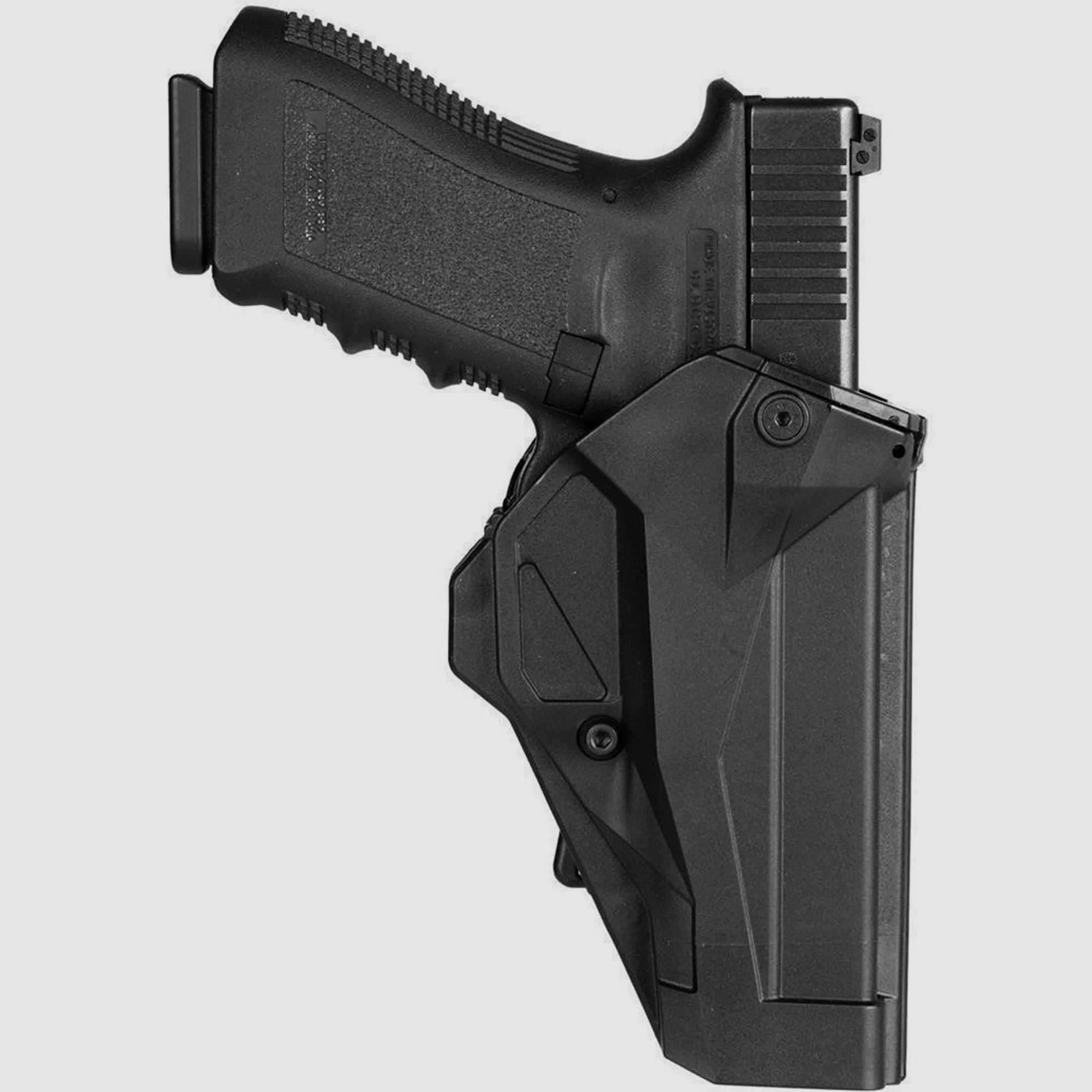 Duty "CAMA X OPEN" Holster mit Sicherheitsstufe II Glock 17/18/31/47-Schwarz-Rechtshänder