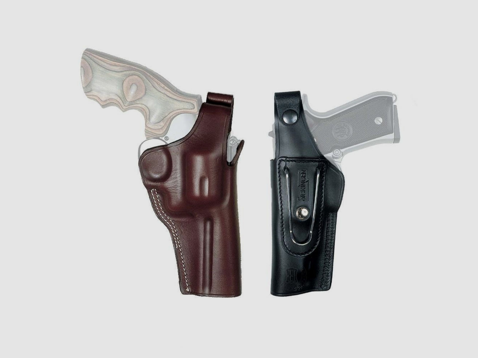 Gürtelholster mit Clip "G-MAN" Glock 19/23/25/32/38-Rechtshänder-Braun