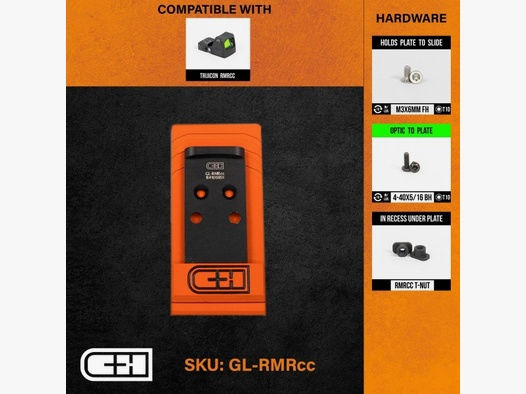 CNH Precision V4 MIL/LEO Trijicon RMRcc Glock MOS Adapter Platte