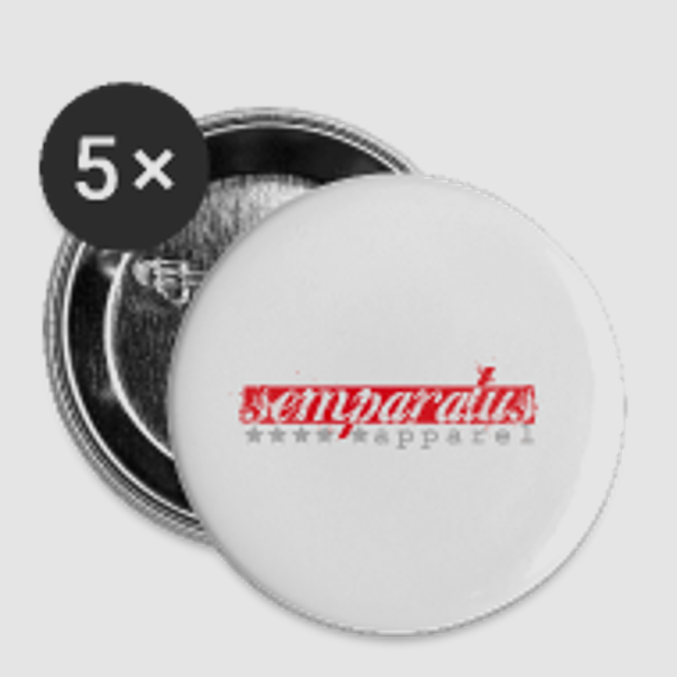 semparatus logo red/grey - Buttons klein 25 mm (5er Pack) Weiß