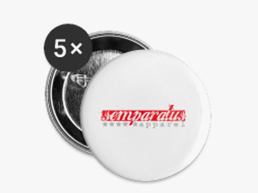 semparatus logo red/grey - Buttons klein 25 mm (5er Pack) weiß