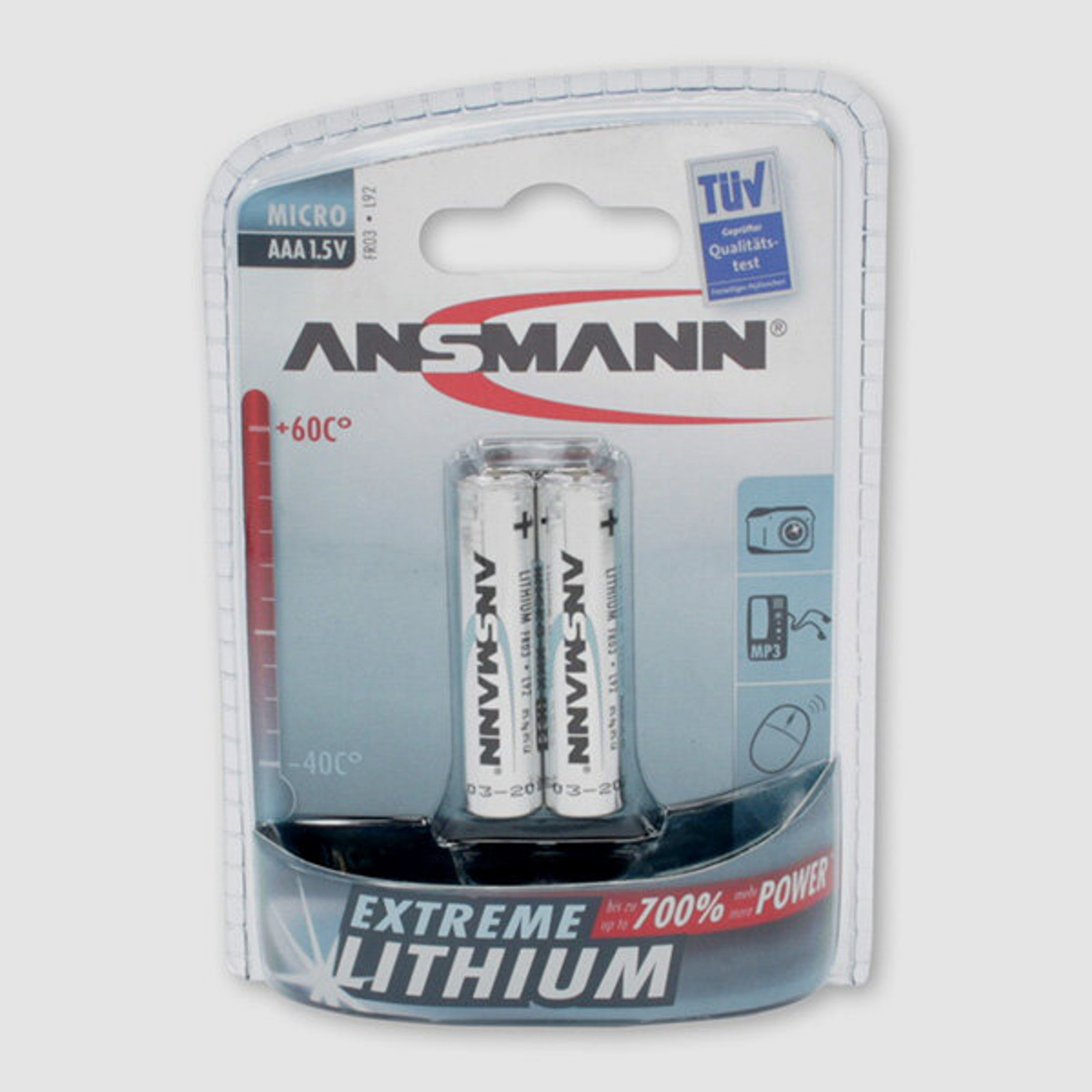 2 x Ansmann Extreme Lithium Batterie 1,5 V Micro AAA