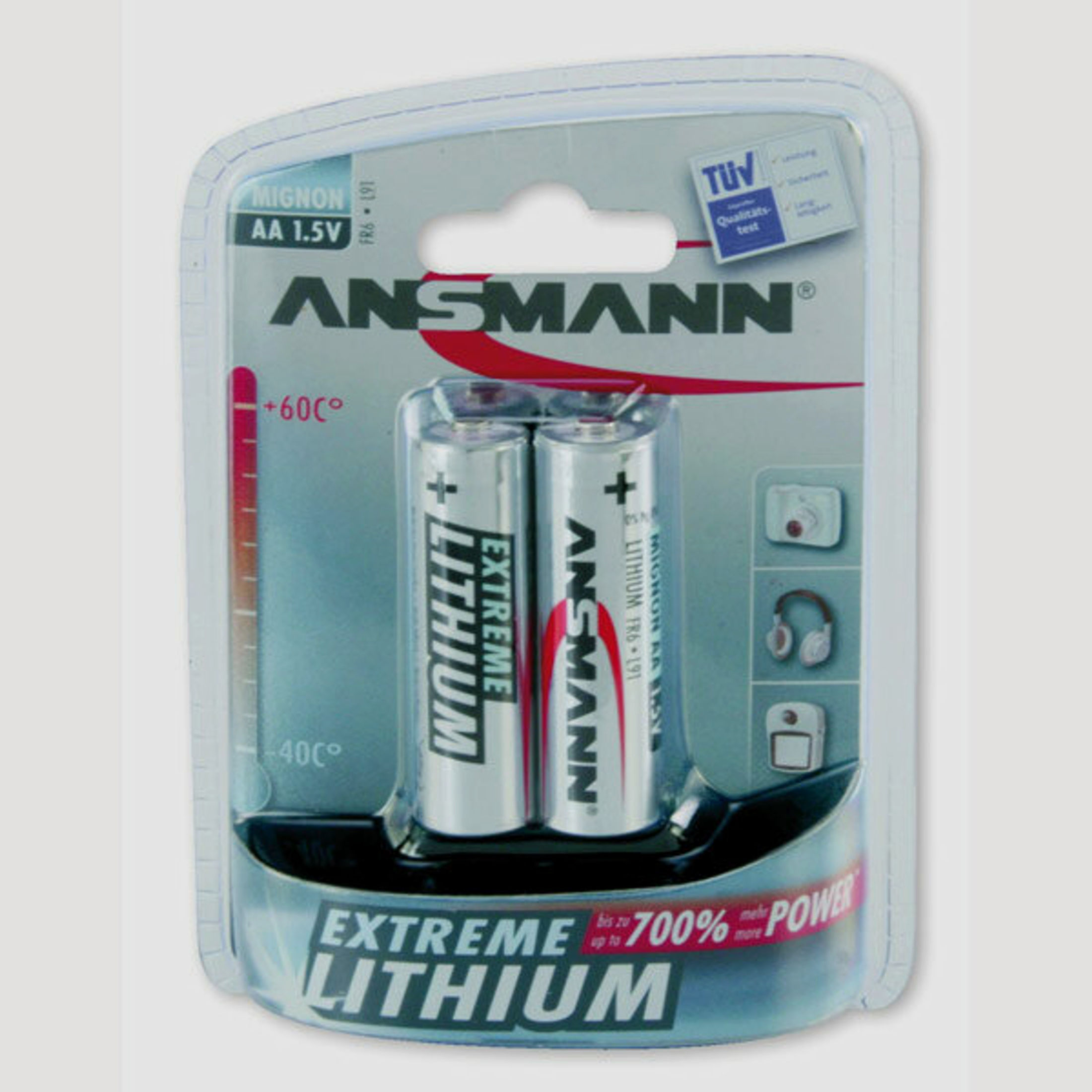 2 x Ansmann Extreme Lithium Batterie 1,5 V Mignon AA