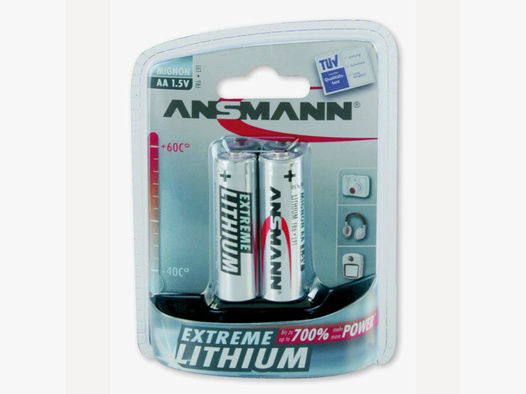 2 x Ansmann Extreme Lithium Batterie 1,5 V Mignon AA