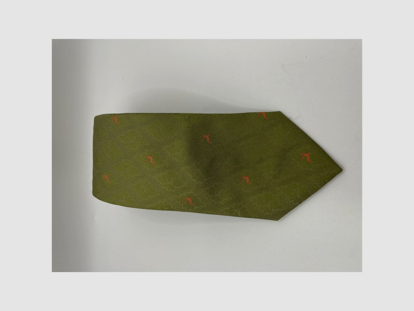 Krawatte grün Motiv Hirsch