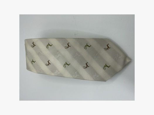 Krawatte silber Motiv silberne, grüne, braune Hirsche