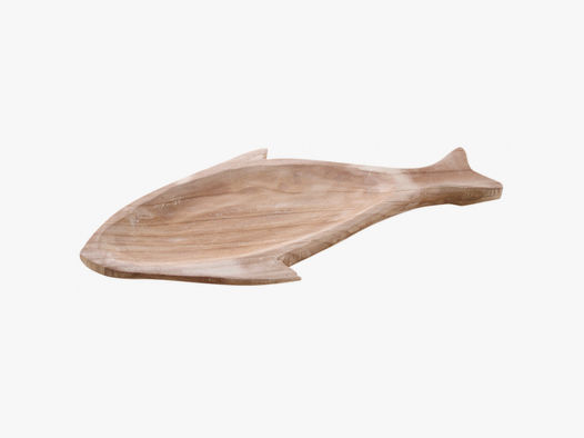 Lovergreen Kunst des Tisches Motiv Fischkorb paulownia-Holz klein