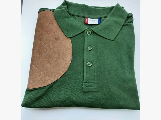 Poloshirt Kurzarm mit Velours Patch, grün L