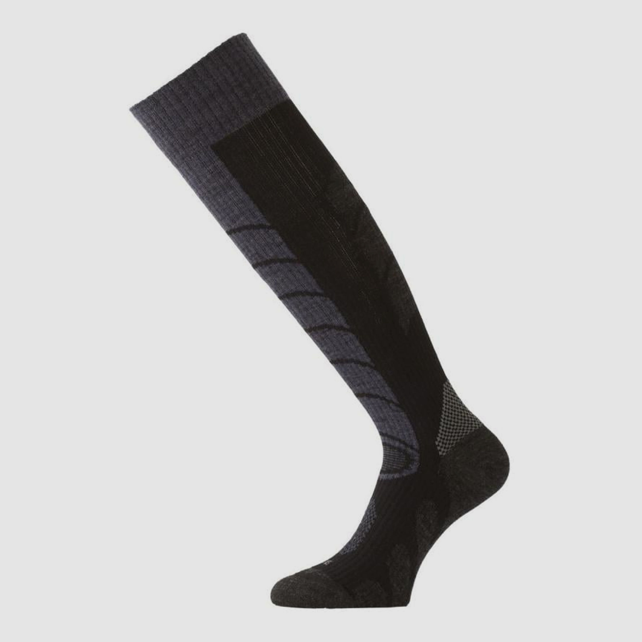 Lasting SWE Merino SKI-Socken Schwarz/dunkelgrau    XL (EU 46-49)